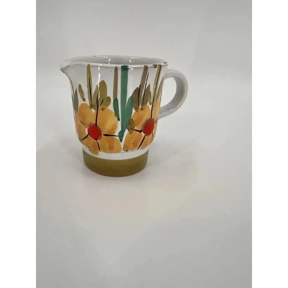 Vintage Signed Holt Howard Multi Color Floral Creamer 2.75"H X 2"W